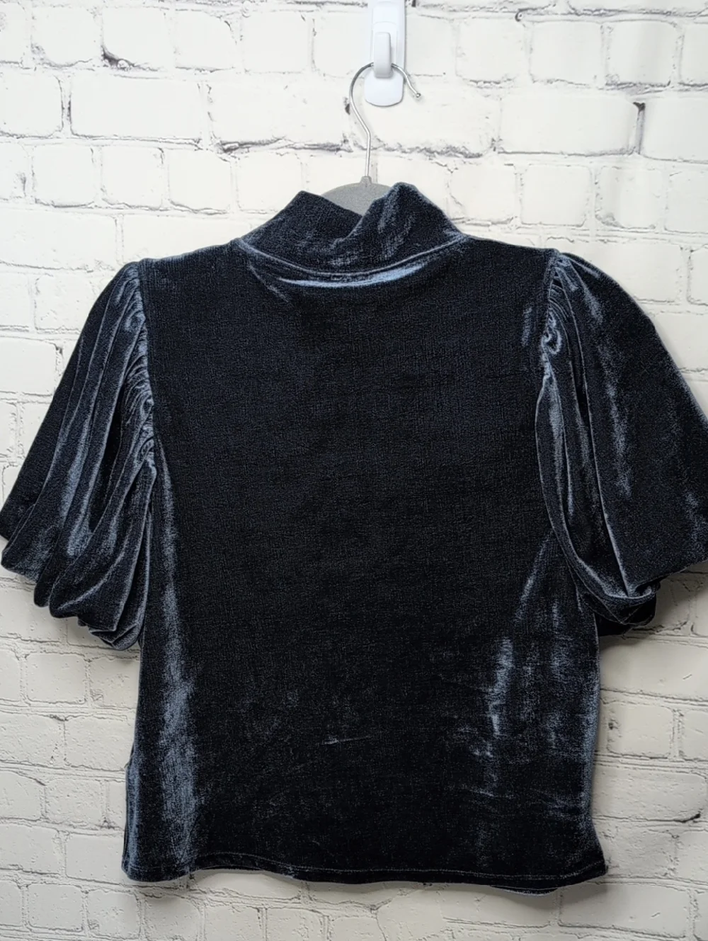 Free People Claudia Velvet Puff Sleeve Top